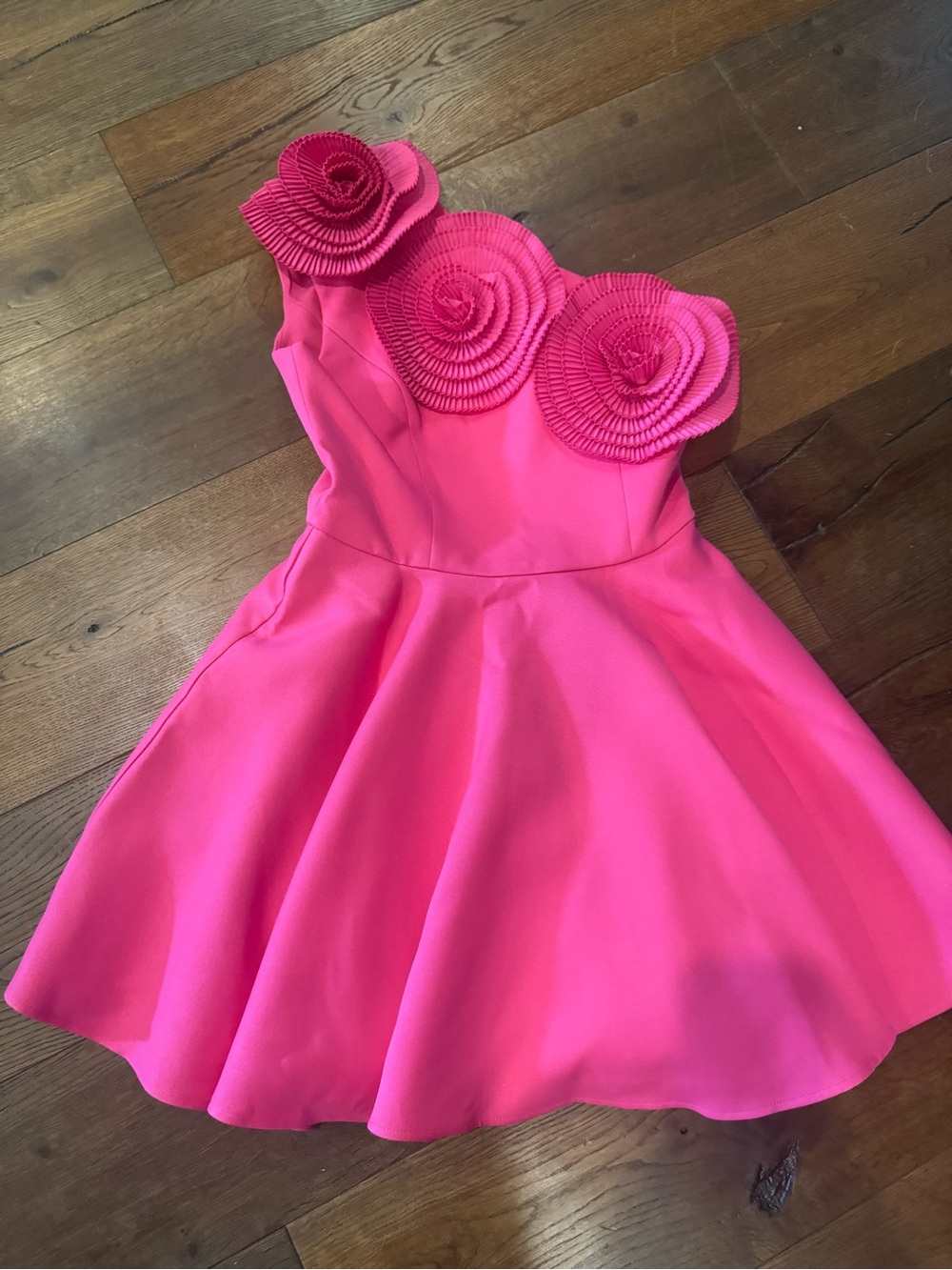 NWT Elliatt Noralyn Hot Pink Circle Skirt - High Waist A-Line Mini Dress - Picture 6 of 9